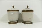 Paire de pots couverts en faience et Bronze, Antiek en Kunst, Ophalen