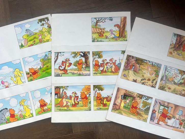 3 Originele Tekeningen Winnie de Poeh!, Antiek en Kunst, Kunst | Tekeningen en Fotografie, Ophalen of Verzenden