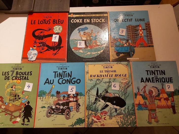 7 BD TINTIN verschillende prijzen zie aankondiging., Boeken, Stripverhalen, Gelezen, Eén stripboek, Ophalen of Verzenden