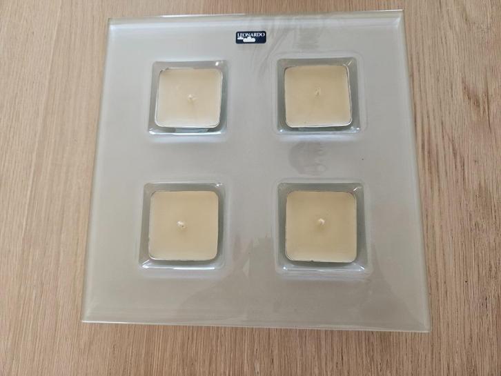 2 Leonardo plateaus - zie detailfoto's, Huis en Inrichting, Woonaccessoires | Kandelaars en Kaarsen, Gebruikt, Kaars, Minder dan 25 cm