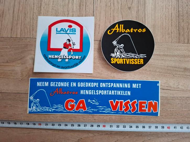 Lot vintage stickers - sport hengelsport, Watersport en Boten, Hengelsport | Algemeen, Zo goed als nieuw, Overige typen, Ophalen of Verzenden