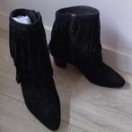Enkellaarsjes met franjes, 100% leder, m 37, zwart, Ophalen, What for, Zwart, Lage of Enkellaarzen