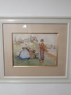 Aquarelle originale herouard debut 20eme, Antiquités & Art