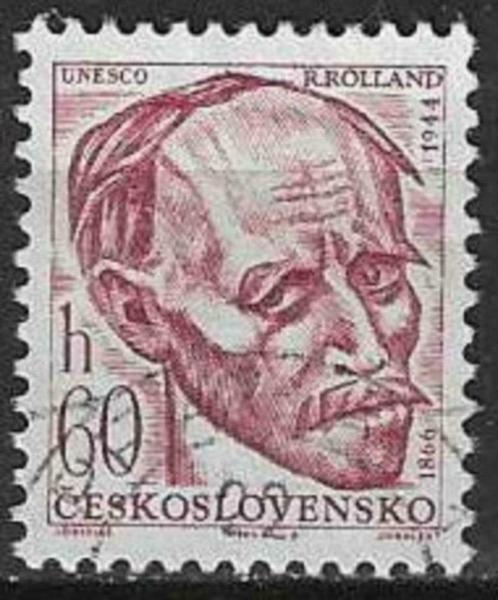 Tsjechoslowakije 1966 - Yvert 1466 - Romain Rolland (ST), Timbres & Monnaies, Timbres | Europe | Autre, Affranchi, Autres pays