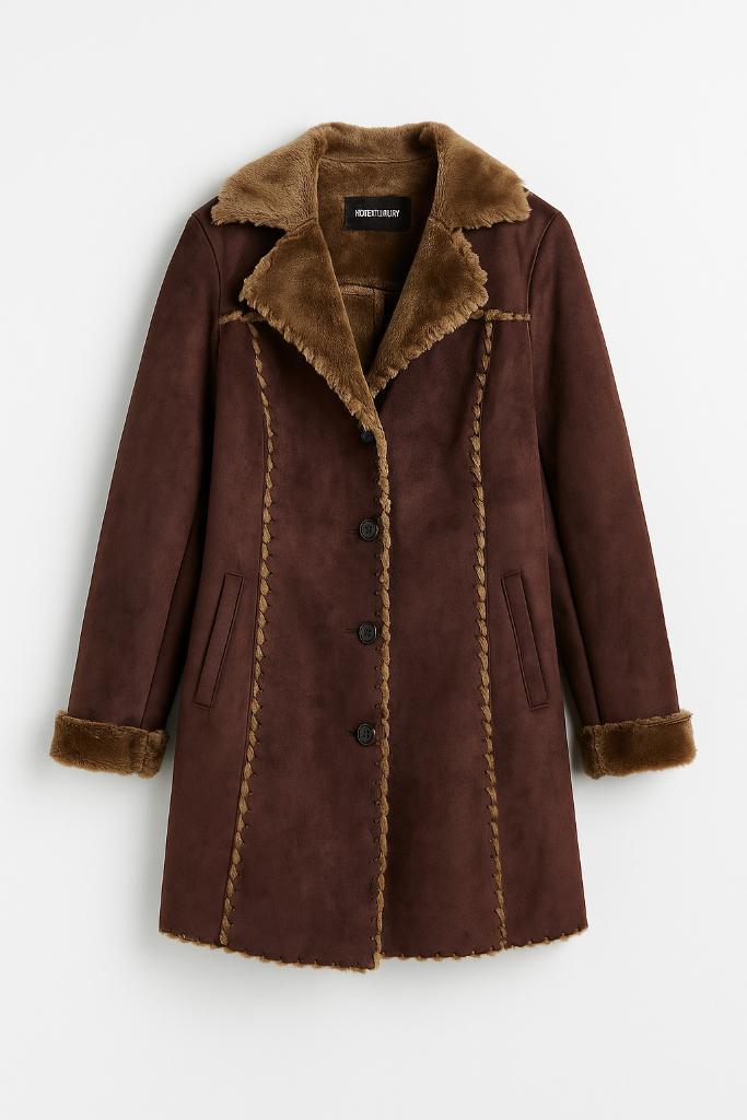 Northwood imitatie suède jas maat 36/38, Kleding | Dames, Jassen | Winter, Zo goed als nieuw, Maat 36 (S), Bruin, Ophalen of Verzenden