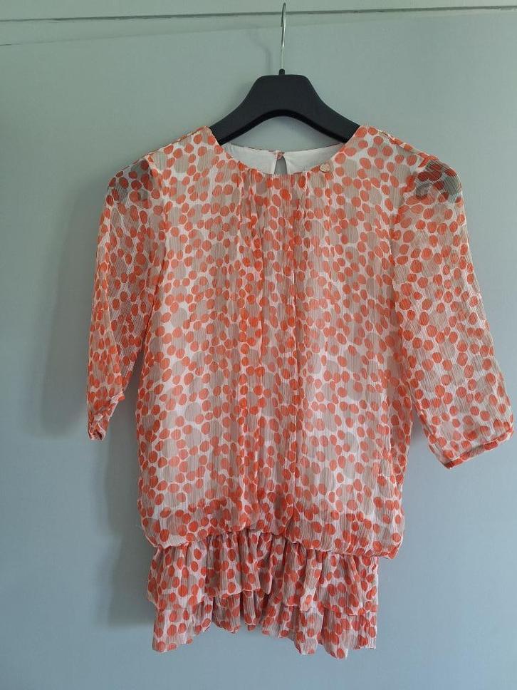 Blouse Liu Jo Junior Blanc/Beige/Saumon Fille taille 12 ans, Kinderen en Baby's, Kinderkleding | Maat 152, Zo goed als nieuw, Meisje