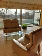 Tweezit en relaxzetel in leder, Ophalen, Gebruikt, Overige maten, Klassiek