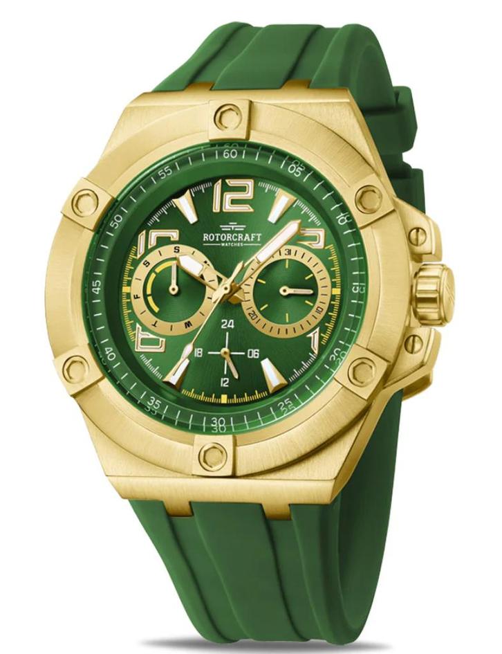Rotorcraft Sinner RC3404 sport t.w.v € 399 100% ORIGINEEL !, Handtassen en Accessoires, Sporthorloges, Nieuw, Groen, Waterdicht