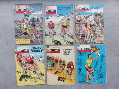 6 bandes Tintin - cyclisme, Livres, BD, Utilisé, Plusieurs BD, Enlèvement ou Envoi