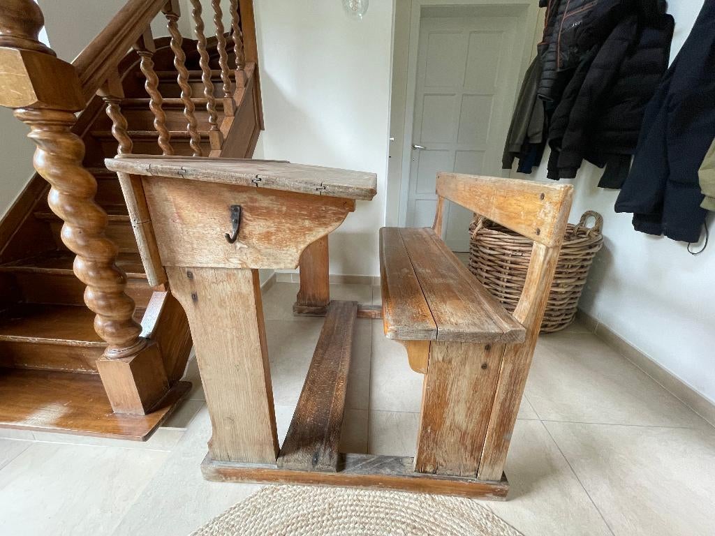 Antieke schoolbank, Ophalen, Gebruikt