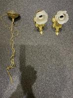 Antieke geel koperen lampen set, Ophalen