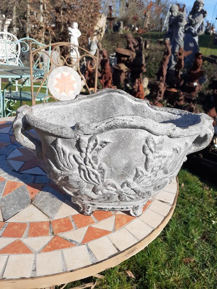 GRIJS GEPATINEERDE GIETIJZEREN PLANTENBAK, Tuin en Terras, Tuinvazen, Nieuw, Ophalen of Verzenden