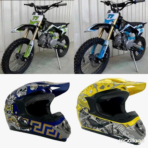 Dirtbike Pitbike Crossmotor 125cc + Helm Naar KEUZE NIEUW, Vélos & Vélomoteurs, Cyclomoteurs | Marques Autre, Neuf, Enlèvement