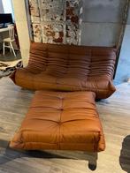 Togo Ligne Roset 3 places + pouf, Ophalen, Zo goed als nieuw, Driepersoons, Leer