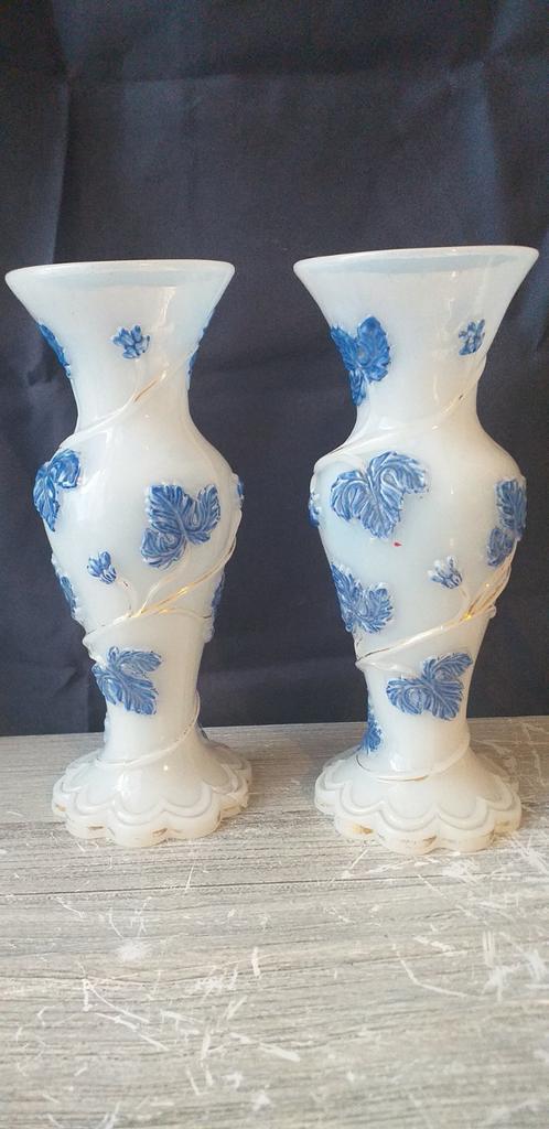 Baccarat/Paar Antieke opaline vaasen.XIX eeuwse, Antiek en Kunst, Antiek | Vazen, Ophalen of Verzenden