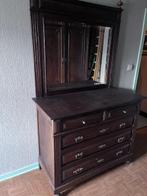 Antieken Commode Kast met Spiegel in Geslepen glas, 3 ou 4 tiroirs, 25 à 50 cm, Cerisier, 100 à 150 cm