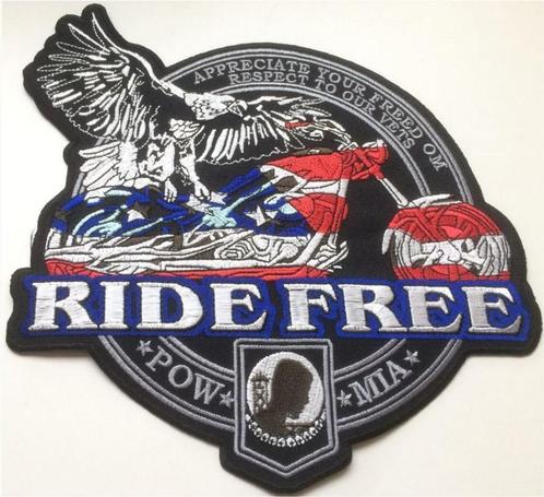Ride Free stoffen opstrijk patch embleem #1, Motos, Accessoires | Autocollants, Envoi