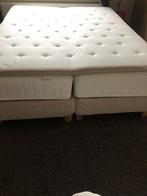 2 persoons boxspring bedden, 160 cm, Crème, Ophalen of Verzenden, Zo goed als nieuw