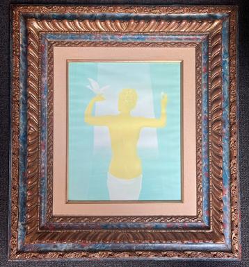 Litho naar Magritte met imposante lijst van Schleiper beschikbaar voor biedingen