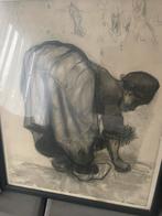 Tekening arenlenzende boerin vincent van gogh, Antiek en Kunst, Ophalen