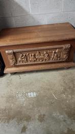 Vintage massieve kist houten kist, Huis en Inrichting, Woonaccessoires | Kisten, Ophalen
