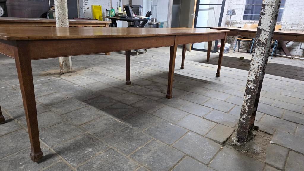 Antieke Franse boerentafel -chateautafel -abdijtafel 320 cm, Ophalen, Gebruikt, Eikenhout