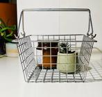 Vintage Industrieel metalen winkelmandje / opbergmand, Huis en Inrichting, Ophalen, Overige materialen, Mand, Zo goed als nieuw