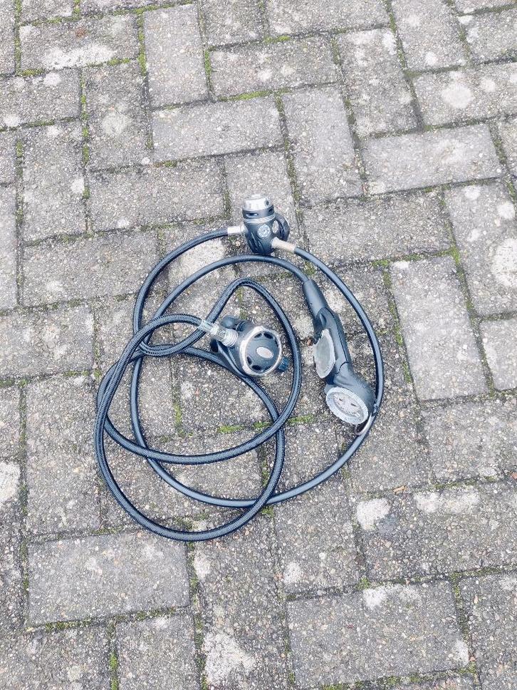 Dubbele ontspanner Aqualong + Cobra duikcomputer, Watersport en Boten, Duiken, Gebruikt, Duikcomputer, Ophalen