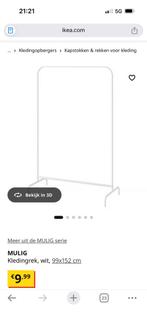 2 * Ikea Mulig kledingrek wit, Ophalen, Zo goed als nieuw