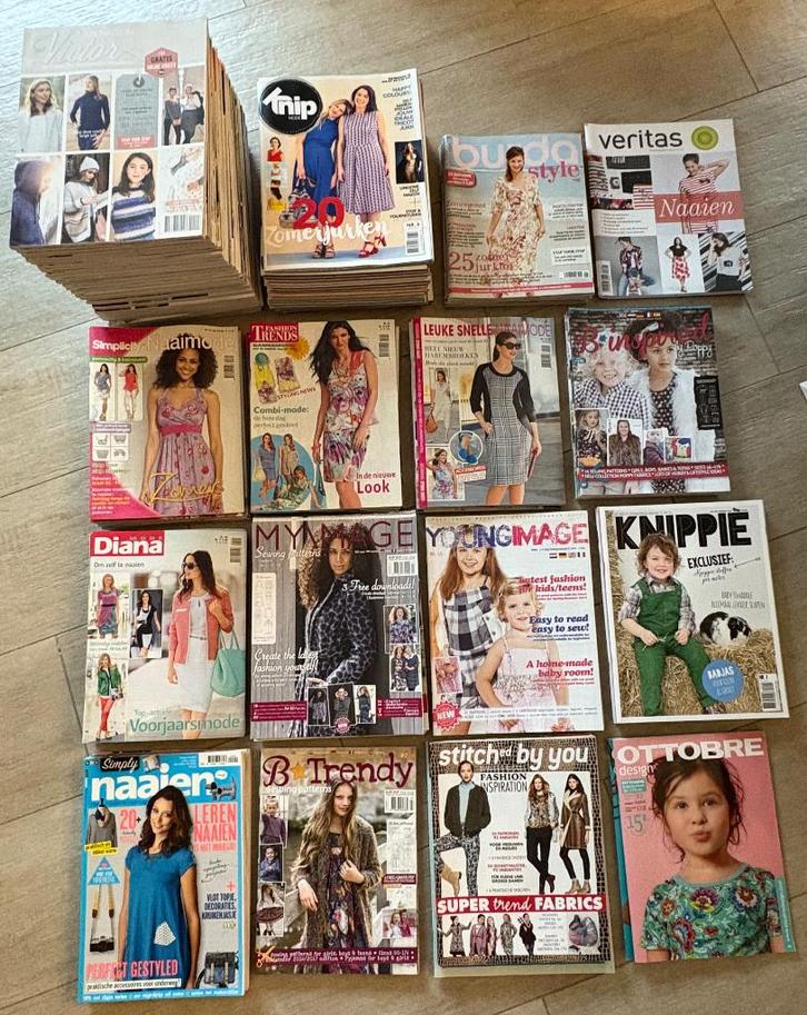 TE KOOP: 122 modemagazines: zelf kleding naaien, Hobby en Vrije tijd, Naaien en Fournituren, Zo goed als nieuw, Ophalen of Verzenden