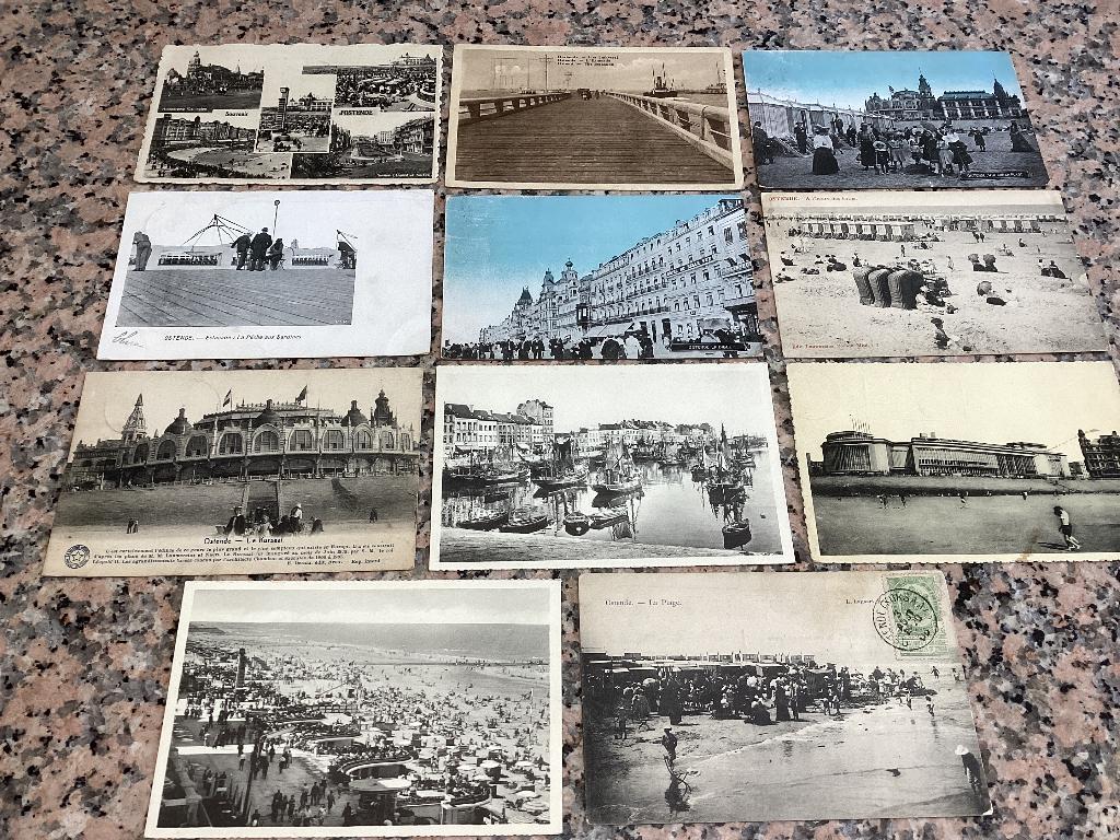 Lot 11 cartes postales anciennes OOSTENDE côte mer, Collections, Enlèvement ou Envoi, Avant 1920, Affranchie, Flandre Occidentale