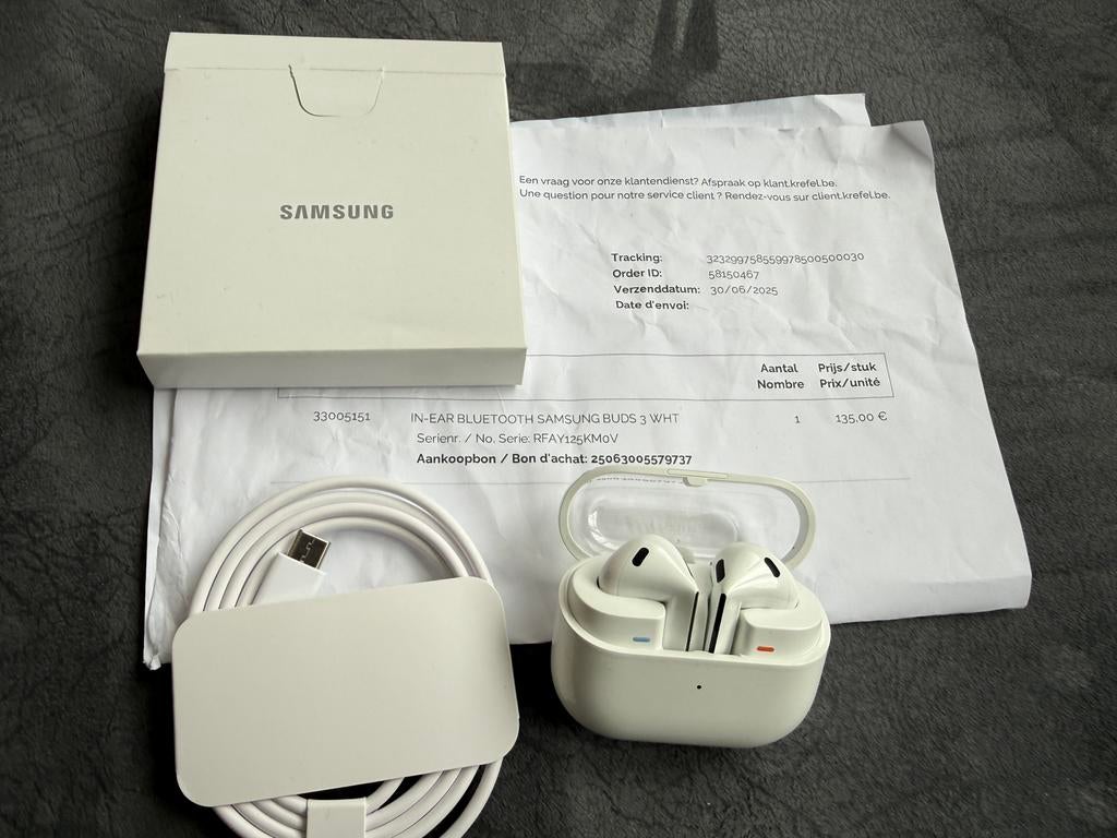 IN-EAR BLEUTOOT SAMSUNG BUDS 3 WHT topstaat met bon, Bluetooth, Comme neuf, Enlèvement, Blanc