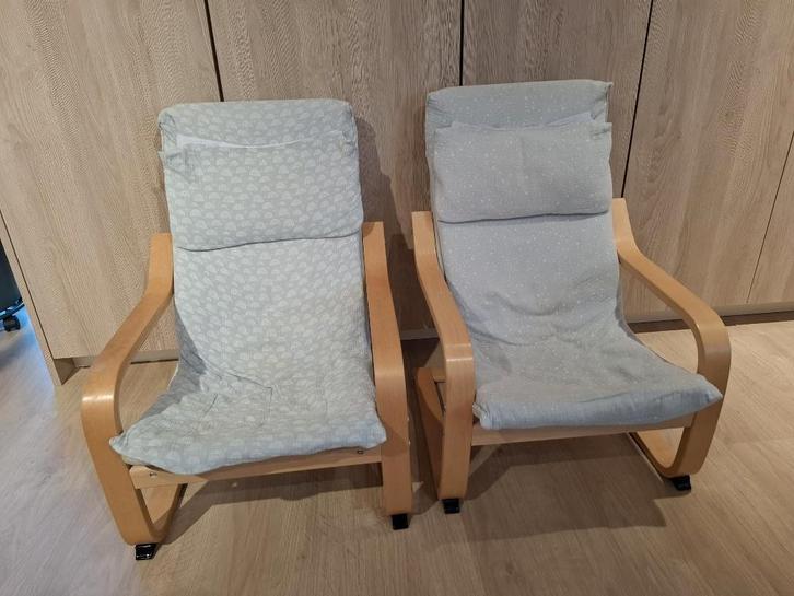Ikea - Kinderstoel - Poang - 2x, Huis en Inrichting, Fauteuils, Gebruikt, Hout, Ophalen