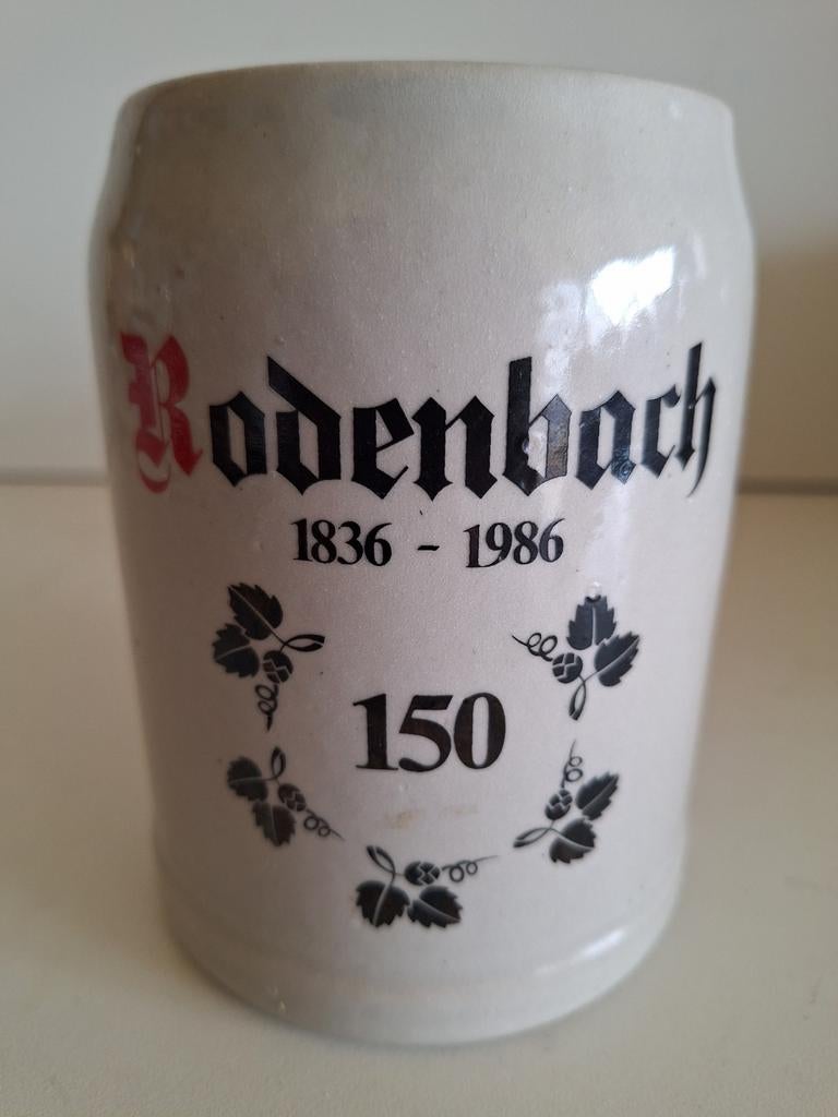 0,5 liter bier stenen bierpot brouwerij Rodenbach Roeselare, Huis en Inrichting, Keuken | Servies, Ophalen of Verzenden