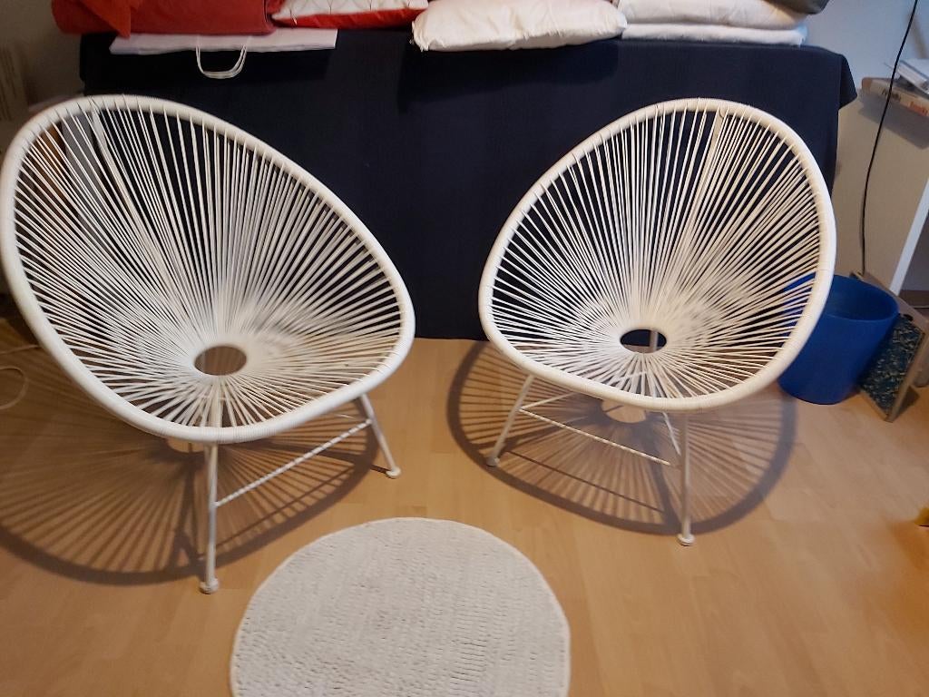 Acapulco tuinzetels wit – set van 2 (nieuwstaat), Ophalen, Zo goed als nieuw