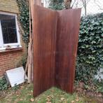 Grote rode houten bank met 4 grote rechthoeken kussens, Ophalen, Gebruikt, Hout