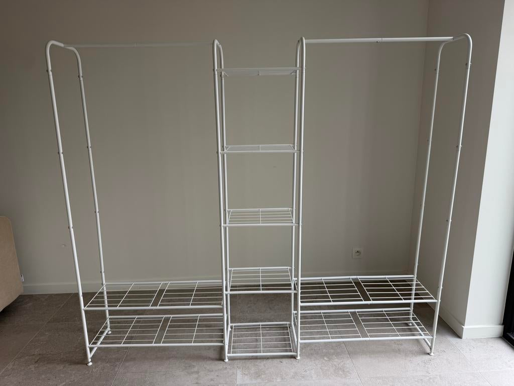 Kledingrek met kapsfokhaken (wit), Ophalen, Nieuw