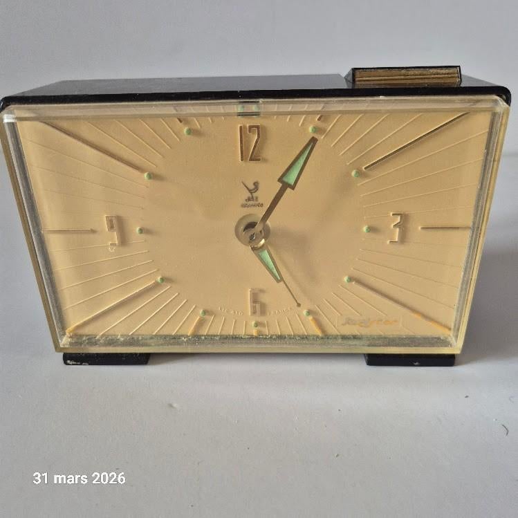 Jazz jazistor wekker, werkt op batterijen, 1964-65, Antiek en Kunst, Antiek | Klokken, Verzenden