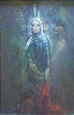 ROGER VAN BELLEGHEM / FIGUUR / OLIEVERF / 45x34cm / KADER, Ophalen of Verzenden