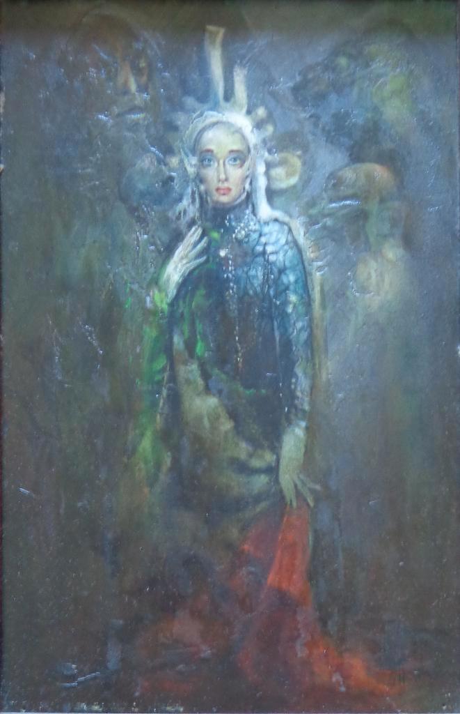 ROGER VAN BELLEGHEM / FIGUUR / OLIEVERF / 45x34cm / KADER, Antiek en Kunst, Kunst | Schilderijen | Modern, Ophalen of Verzenden