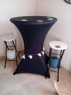Hoge bartafel met hoes  en 2 stoelen nieuw, Ophalen