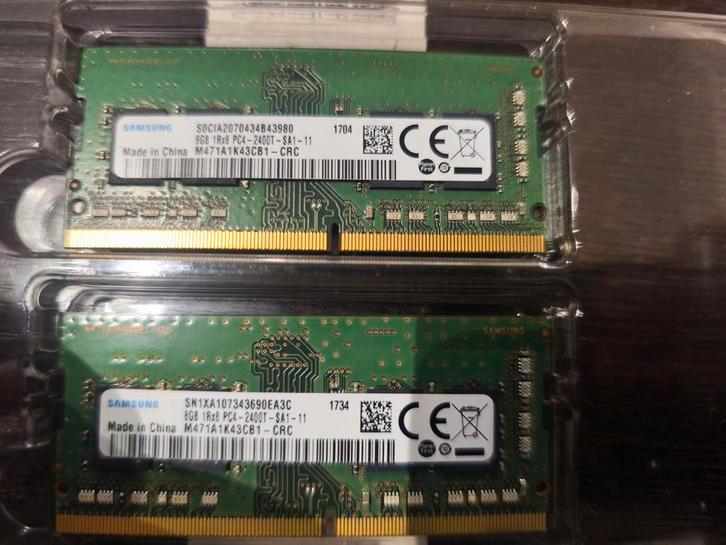 Ram ddr 4 2400 2x8 gb samsung (laptop), Computers en Software, RAM geheugen, Zo goed als nieuw, Laptop, 16 GB, DDR, Ophalen of Verzenden