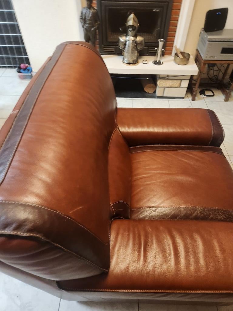 Fauteuil cuir buffle, Maison & Meubles, Enlèvement, Cuir