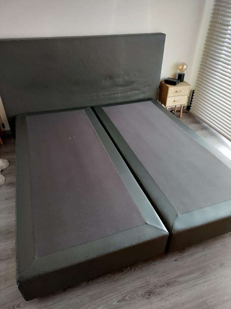 Boxspring 180x200 cm - af te halen, Ophalen, Gebruikt, Bruin, Tweepersoons