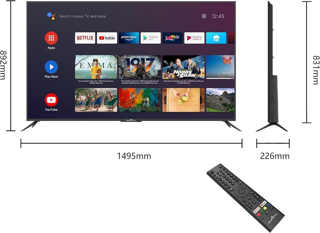 TV SmartTech - 65P / 165 CM (4K - HDR), TV, Hi-fi & Vidéo, 50 Hz, Comme neuf, Enlèvement, 100 cm ou plus