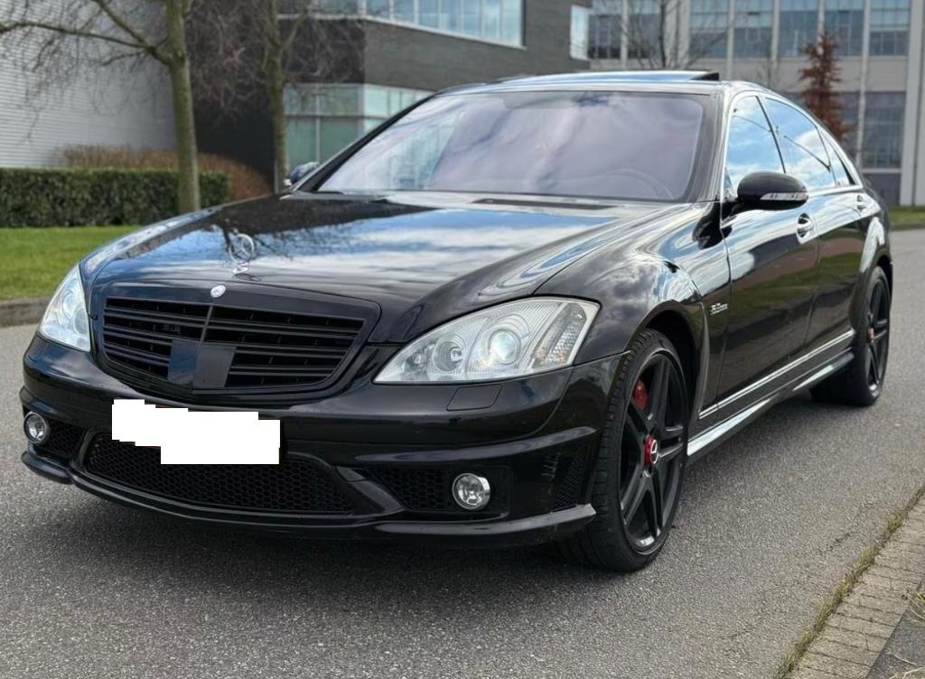 Mercedes-Benz S63 AMG L - 06/2008 - 6,2l V8 - FULL OPTION, Auto's, Automaat, Zwart, Leder, 5 deurs