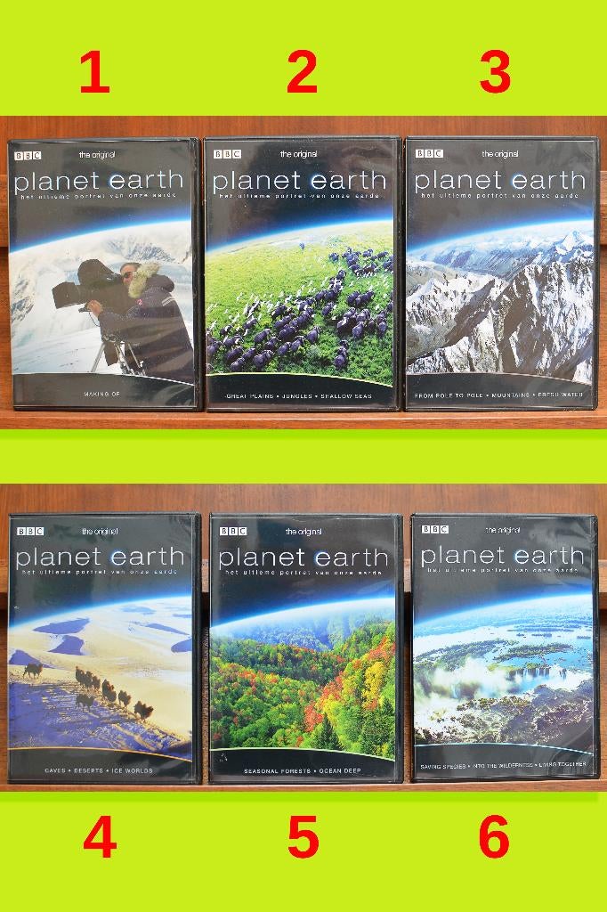 7 DVD's = 6 x PLANET EARTH + 1 x NAT. GEOGR, Cd's en Dvd's, Dvd's | Documentaire en Educatief, Natuur, Ophalen of Verzenden
