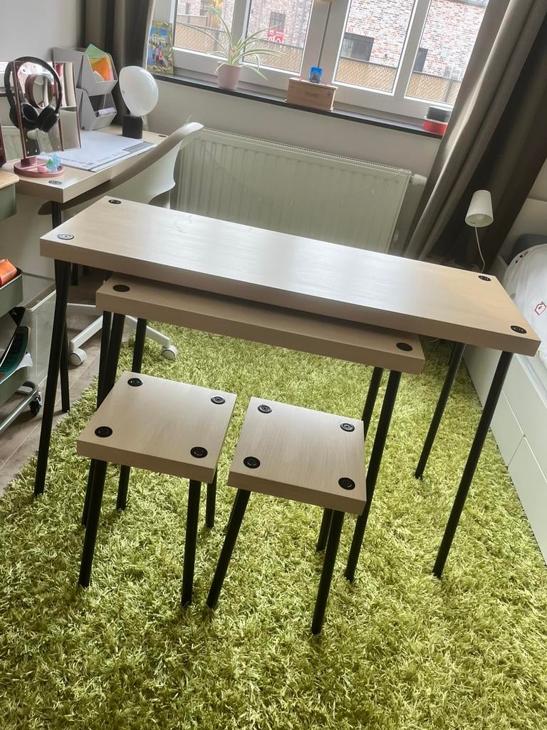 Ikea set tafels en krukjes, Ophalen, Zo goed als nieuw, Rechthoekig