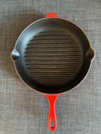 Le Creuset : rode grill pan in gietijzer, Gebruikt, Gietijzer, Ophalen of Verzenden, Keramische plaat