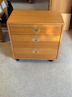 Bloc 3 tiroirs en bois à roulettes, Enlèvement, Comme neuf